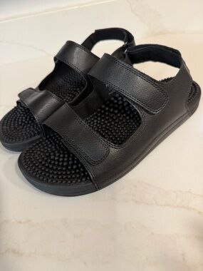 Kenkoh 2312 Massage Sandals Black Woman Size 10 Reflexology Comfort Sandals